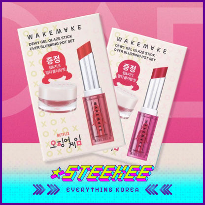 WAKEMAKE X Netflix Squid Game Dewy Gel Glaze Stick with Lip Cheek Multi Blurring Pot by Steekee Korea 2442