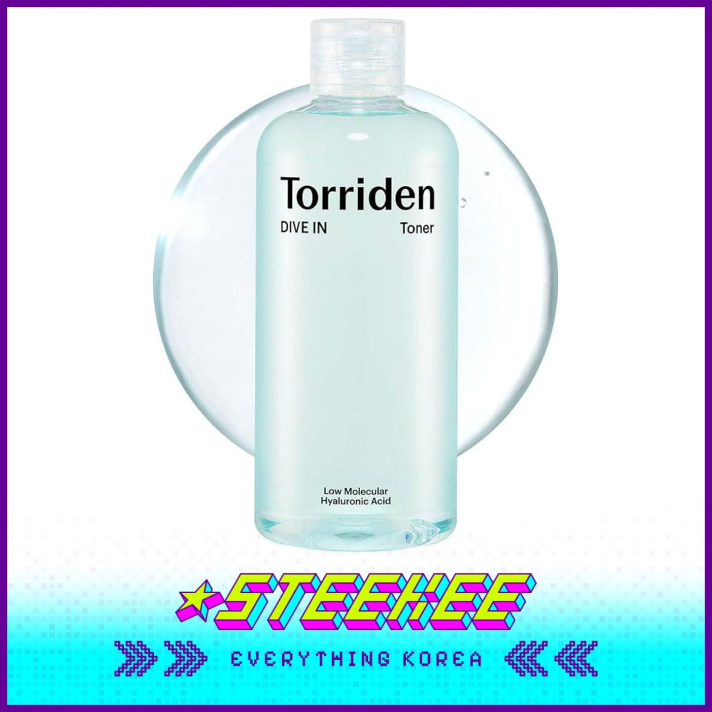 Torriden Dive-In Low Molecular Hyaluronic Acid Hydrating Toner Set 300ml with Travel Size 100ml by Steekee Korea 2427