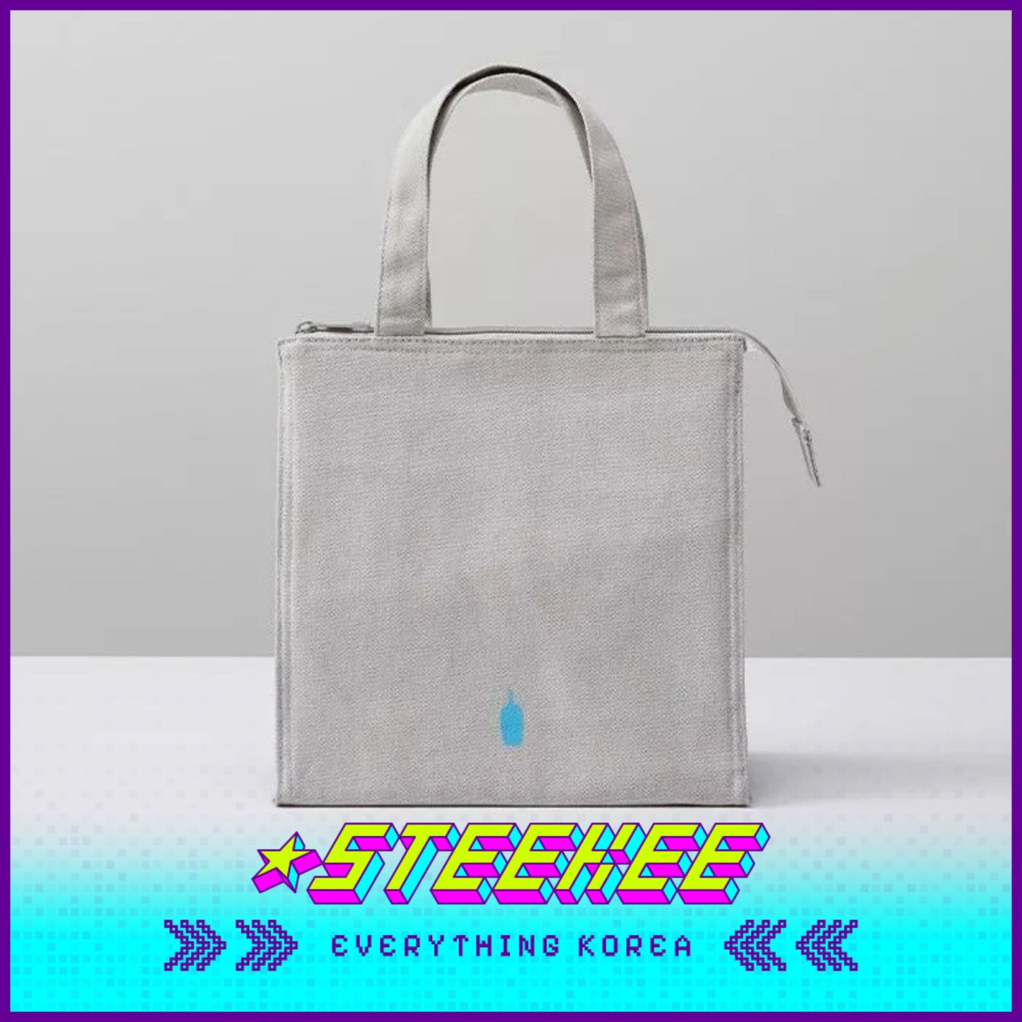 BLUE BOTTLE COFFEE Grey Cotton Cooler Bag Keep Cold Warm by Steekee Korea 2394