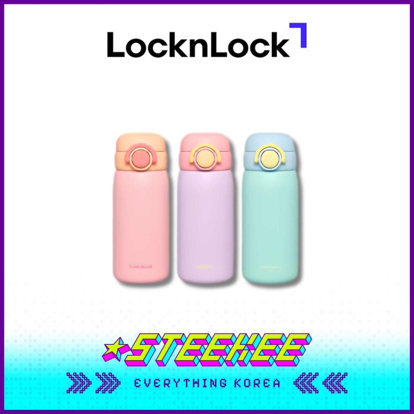 LocknLock School Fit Switch Cap Tumbler 380ml LHC3384 by Steekee Korea 4536
