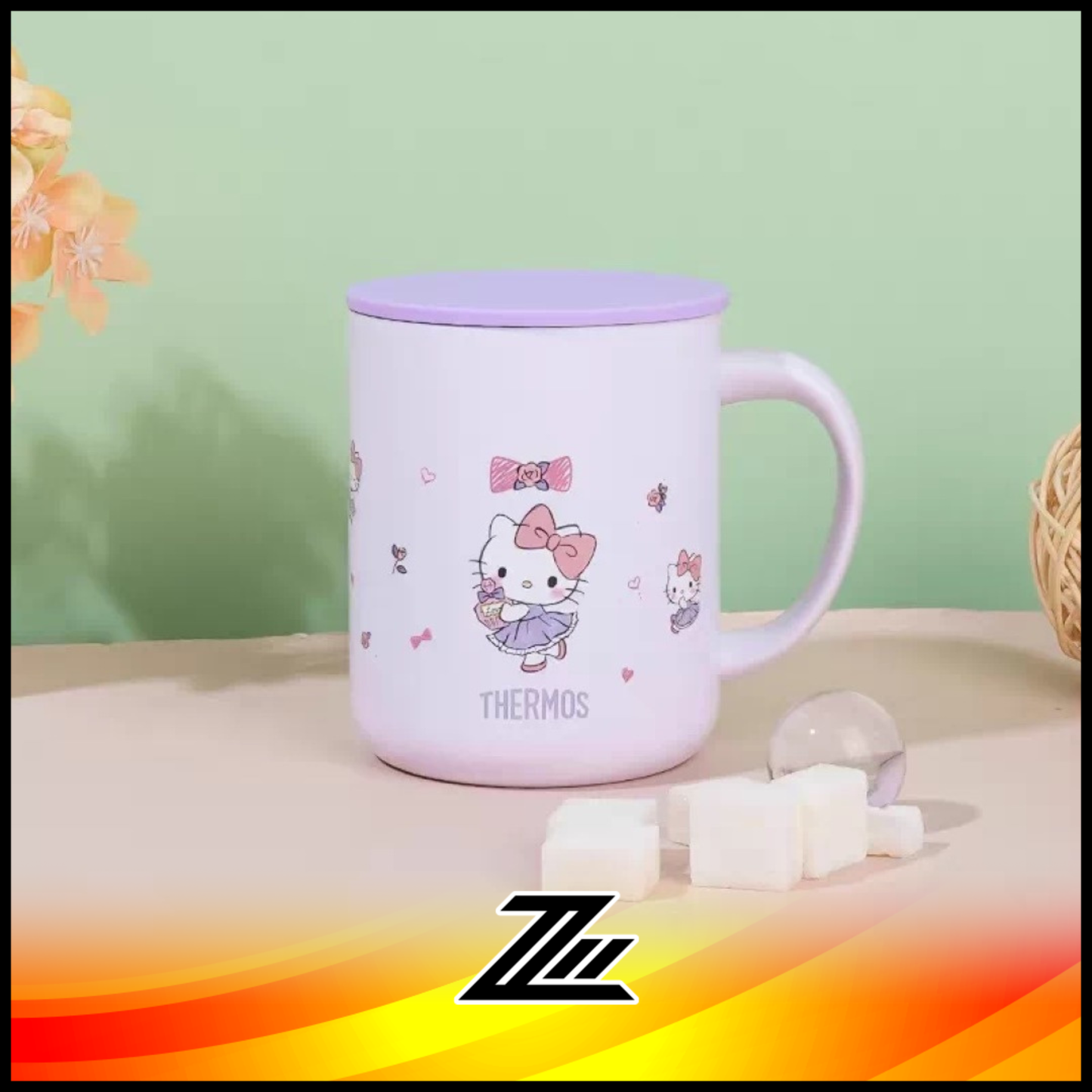 Thermos JDG-451KT25 Hello Kitty 450ml Vacuum Insulated Mug – Purple Hot & Cold Stainless Steel Cup with Lid