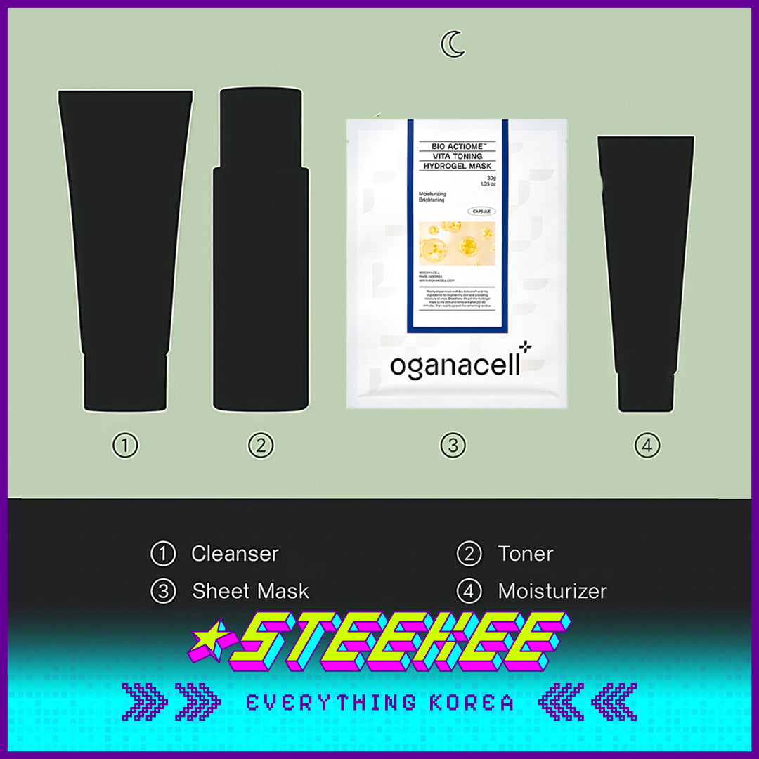 Oganacell Bio Actiome Vita Toning Hydrogel Whitening Mask by Steekee Korea 4001