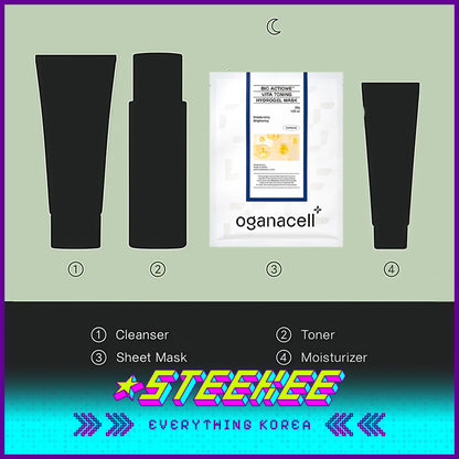 Oganacell Bio Actiome Vita Toning Hydrogel Whitening Mask by Steekee Korea 4001