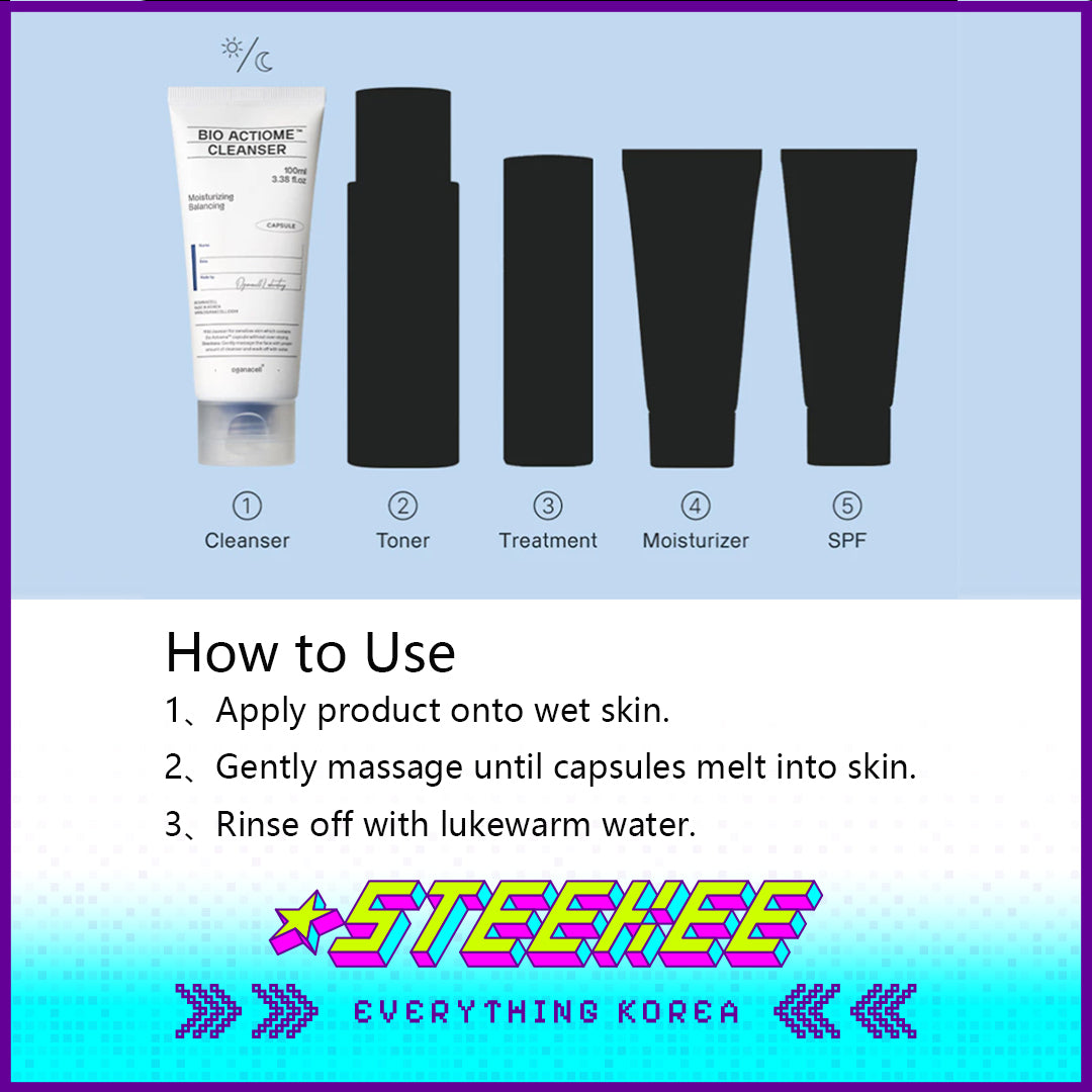 Oganacell Bio Actiome Facial Cleanser 10ml Travel Size Sample by Steekee Korea 4003