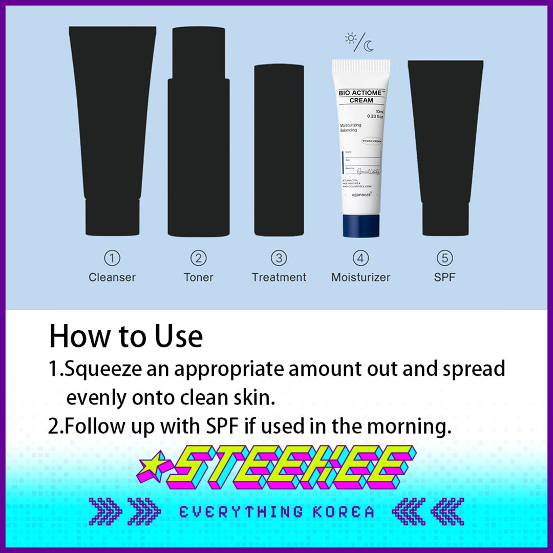 Oganacell Bio Actiome Moisturizer Balancing Cream 10ml Travel Size Sample by Steekee Korea 4011