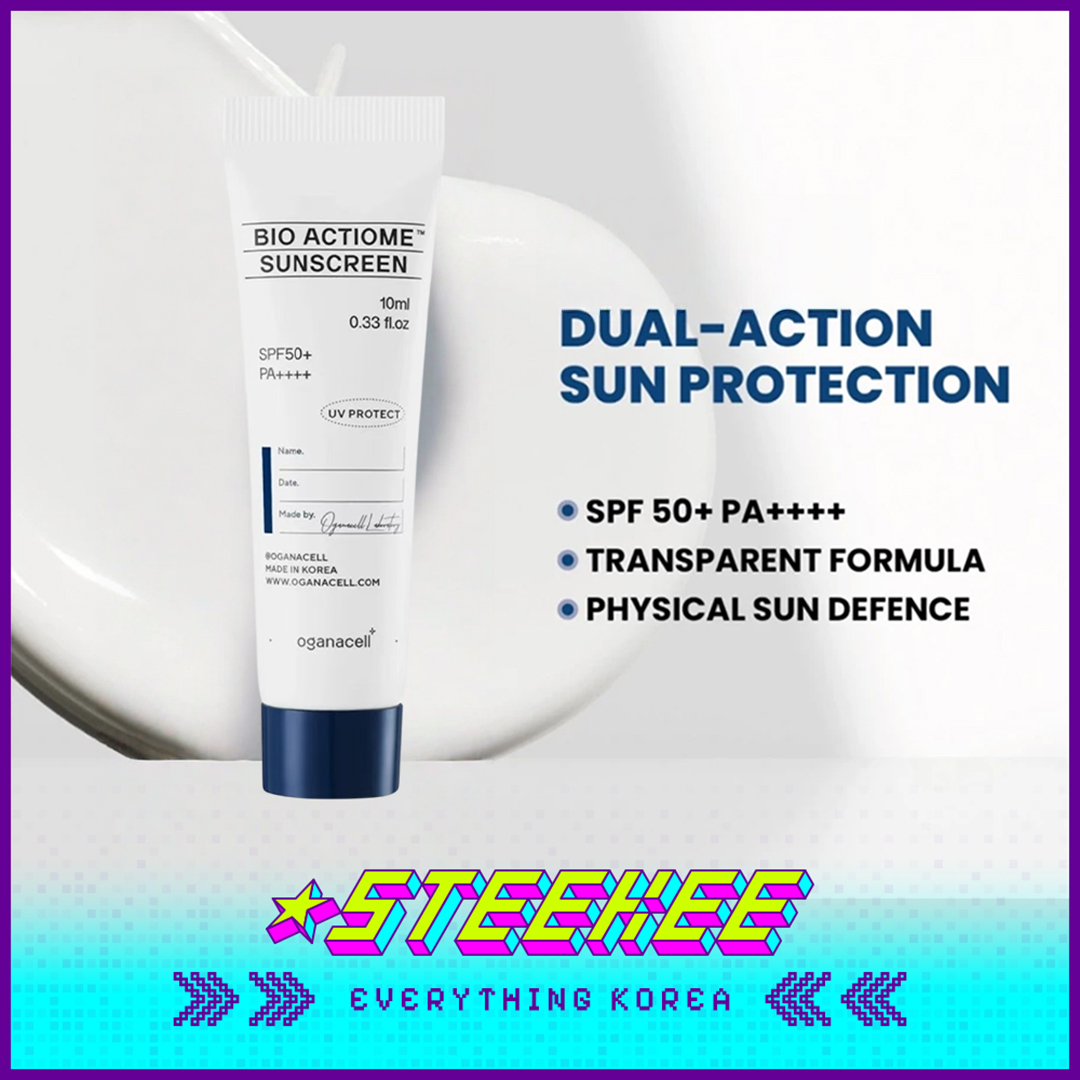 Oganacell Bio Actiome Sunscreen UV Sunblock Sun Cream SPF 50+PA++++ 10ml Travel Size Sample by Steekee Korea 4013