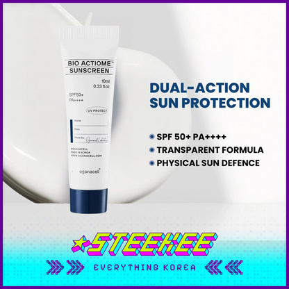 Oganacell Bio Actiome Sunscreen UV Sunblock Sun Cream SPF 50+PA++++ 10ml Travel Size Sample by Steekee Korea 4013