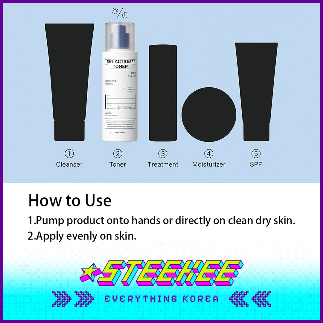 Oganacell Bio Actiome Whitening Care Toner 120ml by Steekee Korea 4014
