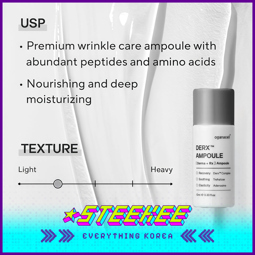 Oganacell DERX Premium Wrinkle Care Anti Aging Ampoule 10ml Travel Size Sample by Steekee Korea 4020