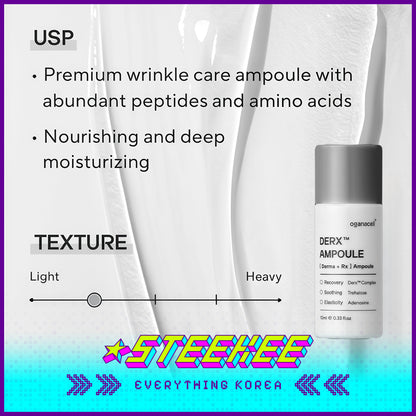 Oganacell DERX Premium Wrinkle Care Anti Aging Ampoule 10ml Travel Size Sample by Steekee Korea 4020