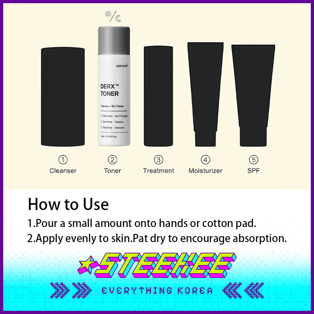 Oganacell DERX Premium Wrinkle Care Anti Aging Toner 15ml Travel Size Sample by Steekee Korea 4024
