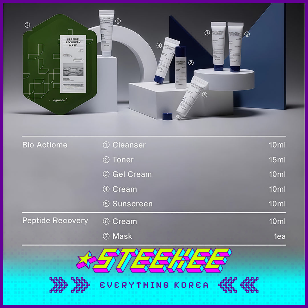Oganacell Trial Kit Sample Cleanser Toner Cream Gel Cream Sunscreen Recovery Cream Recovery Mask by Steekee Korea 4026