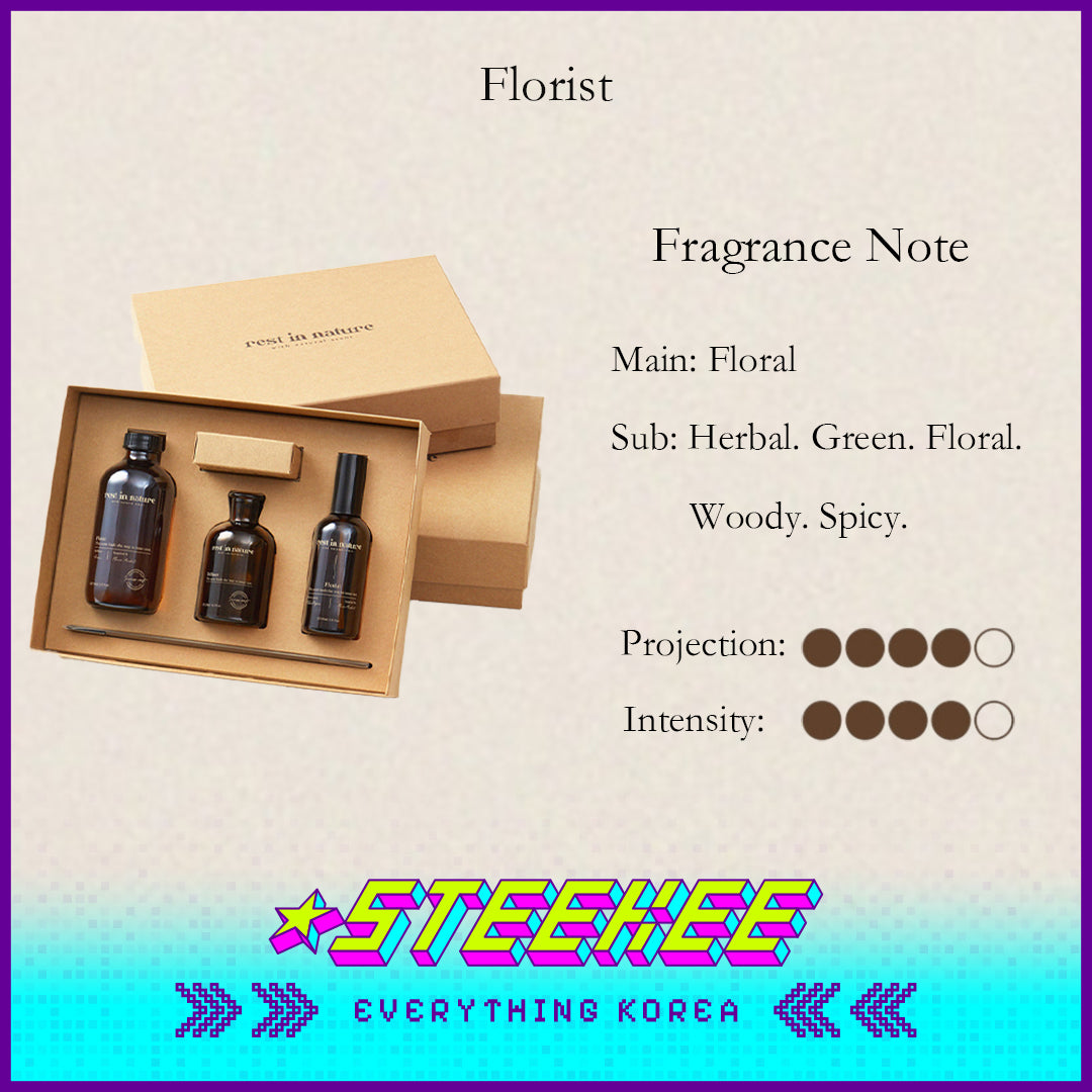 Rest in Nature Home Fragrance Set Aromatheraphy Diffuser Fabric Spray by Steekee Korea 4031