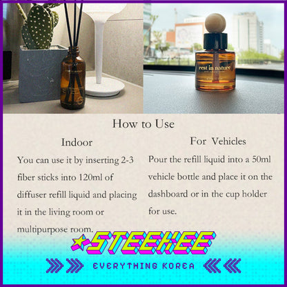 Rest in Nature Car and Indoor Aromatherapy Diffuser Set 120ml by Steekee Korea 4033