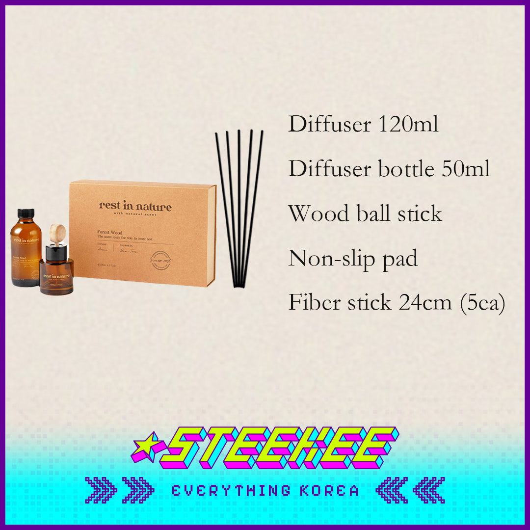 Rest in Nature Car and Indoor Aromatherapy Diffuser Set 120ml by Steekee Korea 4033