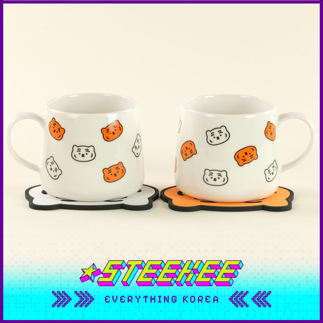 MUZIK TIGER Ceramic Pattern Tiger Mug Souvenir Couple Present Gift Set of 2 by Steekee Korea 4067