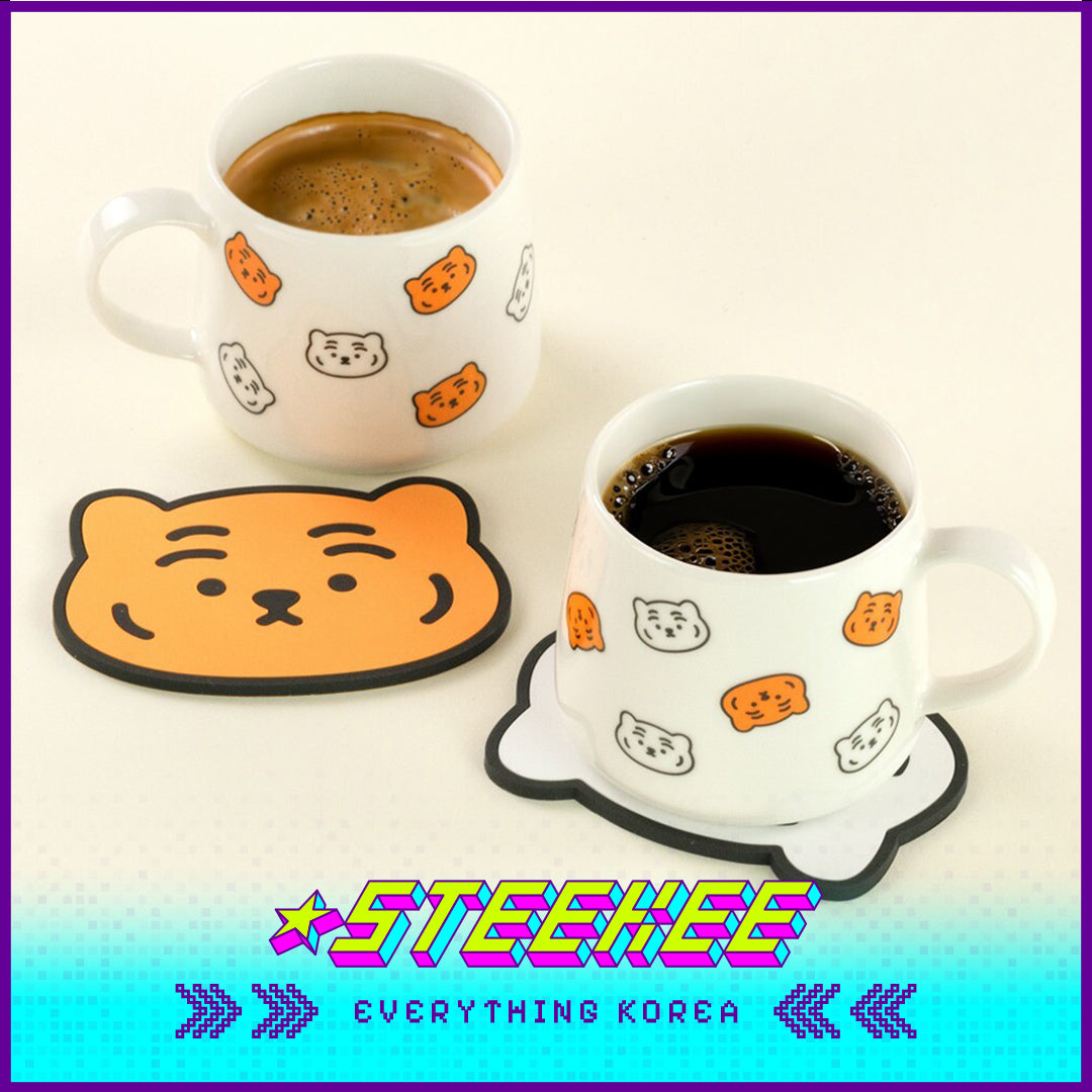 MUZIK TIGER Ceramic Pattern Tiger Mug Souvenir Couple Present Gift Set of 2 by Steekee Korea 4067