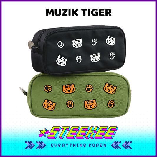 MUZIK TIGER Embroidered Pencil Case Large Pouch Student Chidlren Present Gift by Steekee Korea 4077