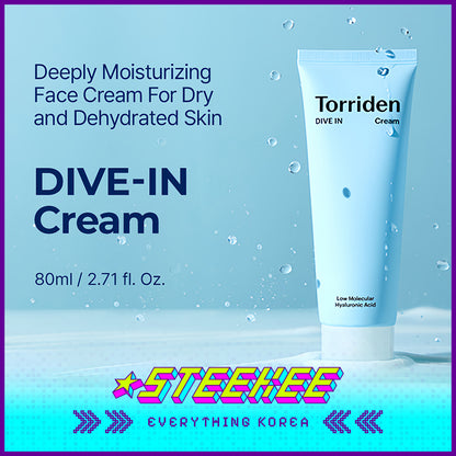 Torriden DIVE IN Low Molecular Hyaluronic Acid Deep Moisturizing Cream 80ml by Steekee Korea 4080