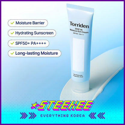 Torriden DIVE IN Watery Moisture Sun Cream Sunscreen SPF 50+ PA++++ 60ml by Steekee Korea 4083