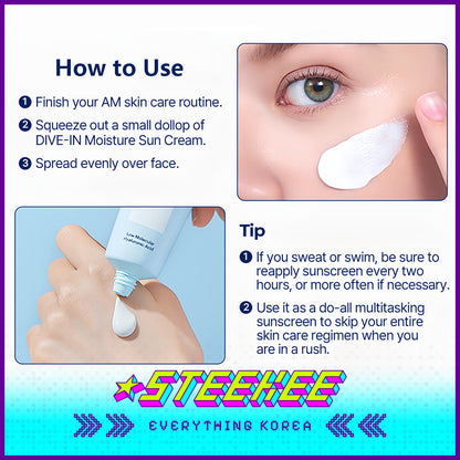Torriden DIVE IN Watery Moisture Sun Cream Sunscreen SPF 50+ PA++++ 60ml by Steekee Korea 4083