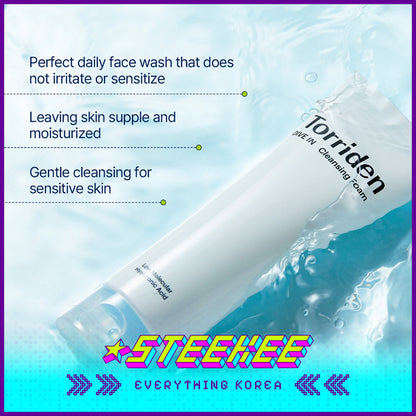 Torriden Low Molecular Hyaluronic Acid Cleansing Foam Facial Cleanser 150ml by Steekee Korea 4085