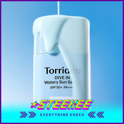 Torriden DIVE IN Moisturizing Low Molecular Hyaluronic Acid Watery Sun Serum 50ml SPF 50+ PA++++ by Steekee Korea 4086