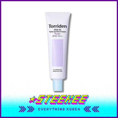 Torriden桃瑞丹DIVE IN透润焕亮低分子玻尿酸紫色防晒隔离霜60ml闪奇韩国4087