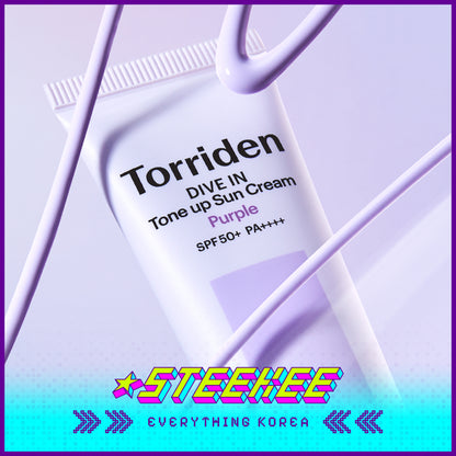 Torriden桃瑞丹DIVE IN透润焕亮低分子玻尿酸紫色防晒隔离霜60ml闪奇韩国4087