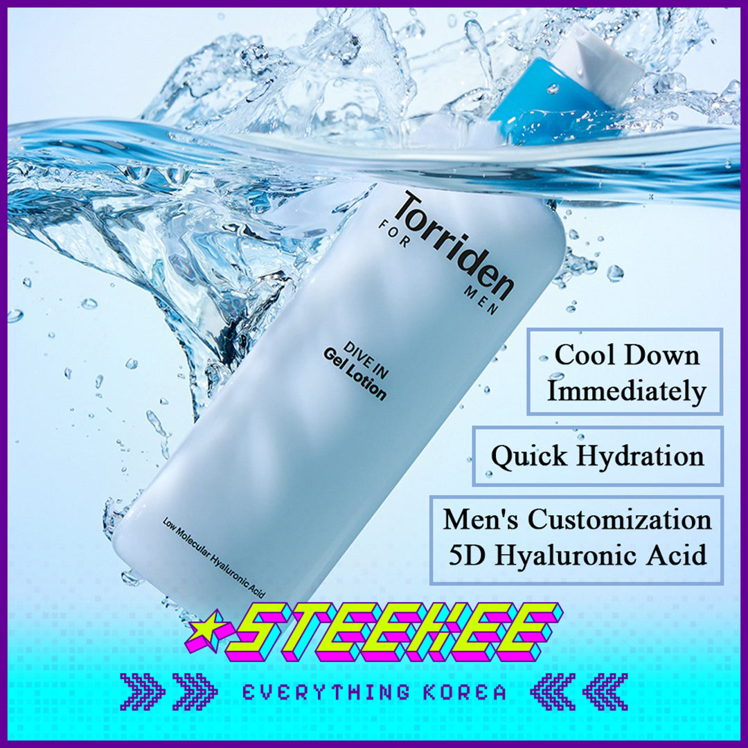 Torriden DIVE IN For Men Low Molecular Hyaluronic Acid Gel Lotion 200ml by Steekee Korea 4089