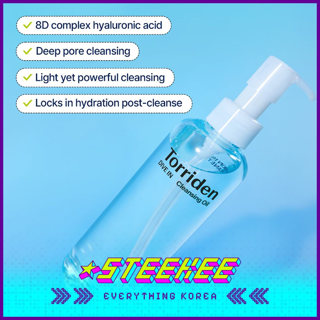 Torriden DIVE IN Mild Low Molecular Hyaluronic Acid Makeup Cleansing Oil 200ml by Steekee Korea 4091