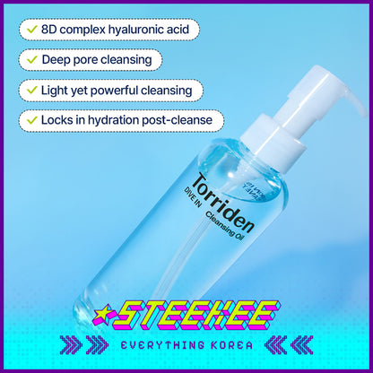 Torriden DIVE IN Mild Low Molecular Hyaluronic Acid Makeup Cleansing Oil 200ml by Steekee Korea 4091