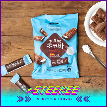 No Brand Cookies Cream Chocolate Bar Snack 240g by Steekee Korea 4114