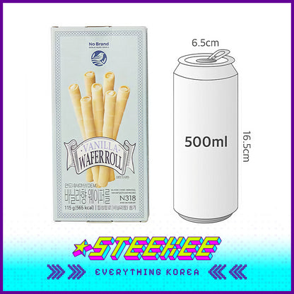 No Brand Vanilla Flavor Wafer Roll Snack 115g by Steekee Korea 4115