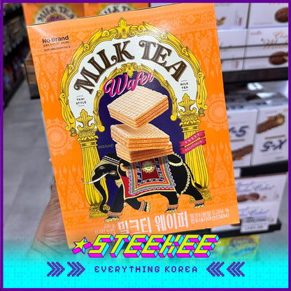 No Brand Milk Tea Sandwich Wafer Biscuits 220g by Steekee Korea 4123