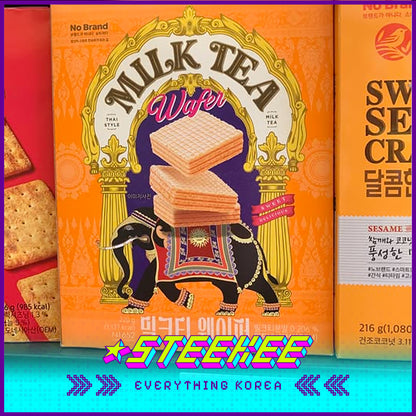 No Brand Milk Tea Sandwich Wafer Biscuits 220g by Steekee Korea 4123