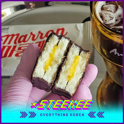 No Brand Chestnut Cream Sandwich Cake 336g by Steekee Korea 4124