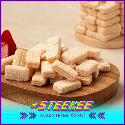 No Brand Vanilla Strawberry Mini Wafers Snack 300g by Steekee Korea 4136