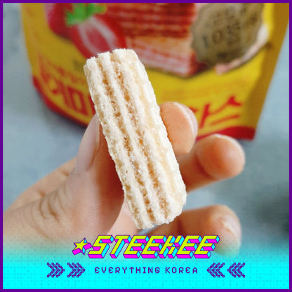 No Brand Vanilla Strawberry Mini Wafers Snack 300g by Steekee Korea 4136