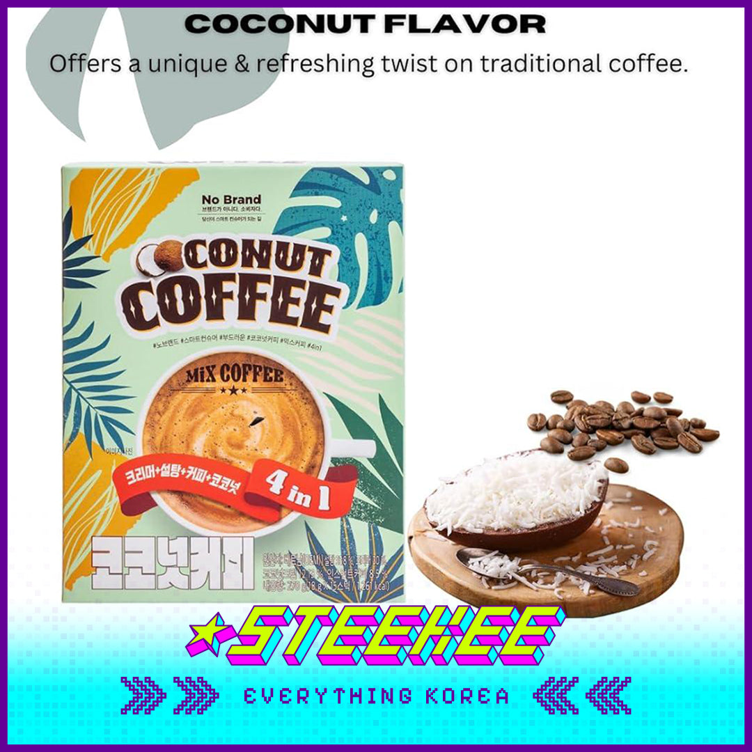 No Brand Coconut Mixed Coffee Instant Drink 270g Set of 15 by Steekee Korea 4146