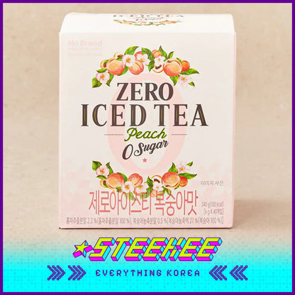 No Brand Zero Calorie Sugar-Free Lemon Peach Iced Tea Solid Beverage Instant Drink 240g Set of 40 by Steekee Korea 4148