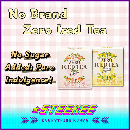 No Brand Zero Calorie Sugar-Free Lemon Peach Iced Tea Solid Beverage Instant Drink 240g Set of 40 by Steekee Korea 4148