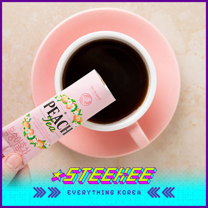 No Brand Lemon Peach Black Tea Instant Drink 1680g Set of 120 by Steekee Korea 4149