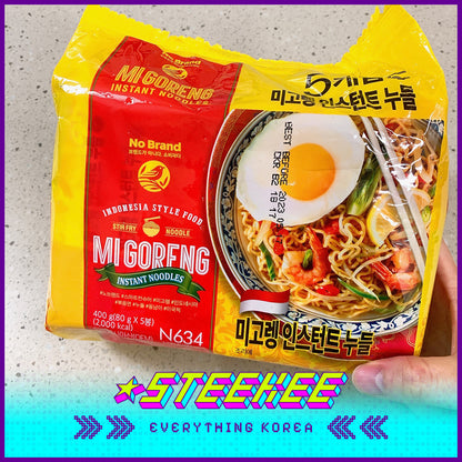 No Brand Indonesian Style Instant Fried Noodles 400g Set of 5 by Steekee Korean 4150