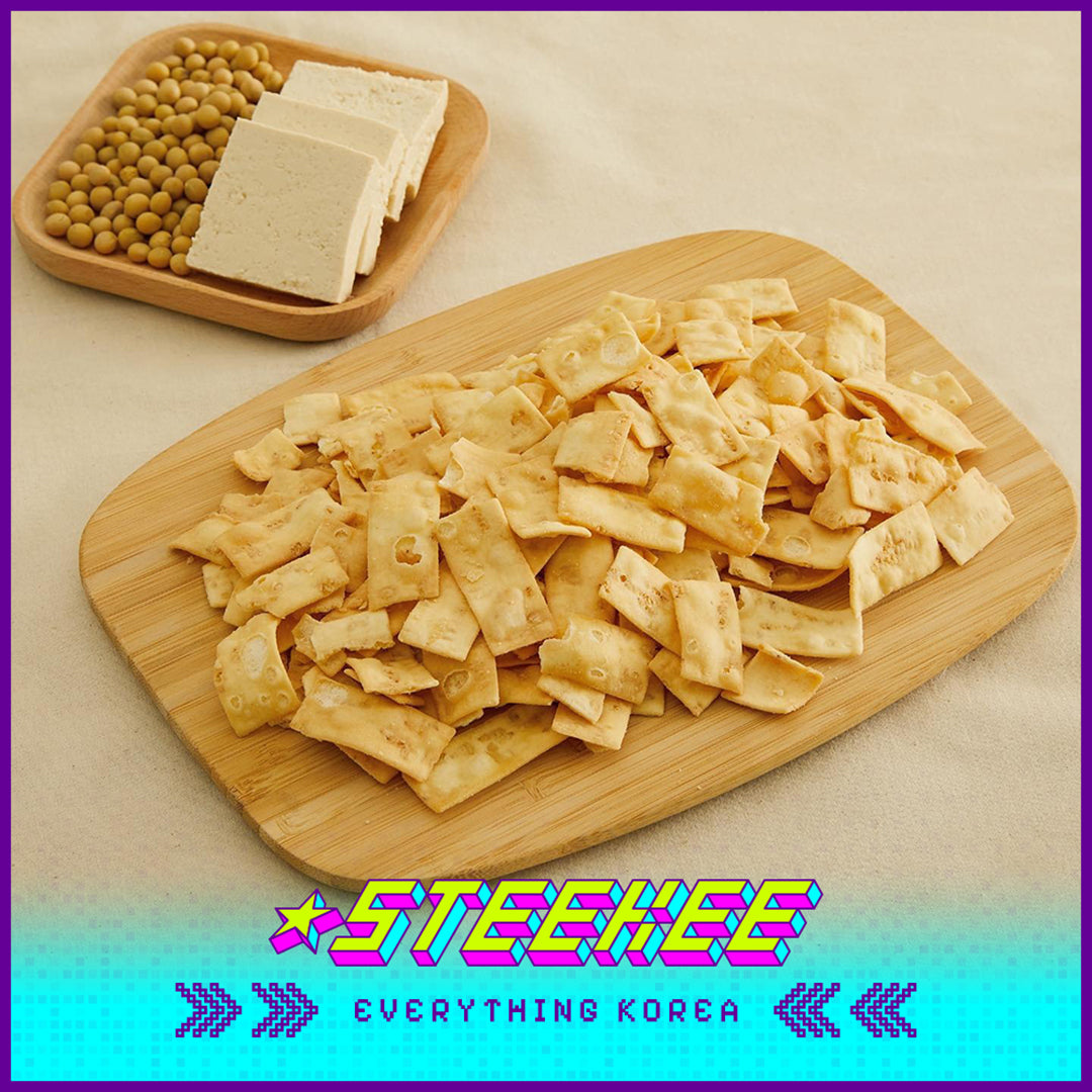 No Brand Crispy Savory Tofu Crackers Salty Snack 112g by Steekee Korea 4151