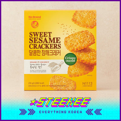 No Brand Sweet Sesame Coconut Flavored Thin Cracker Snack 216g Set of 6 by Steekee Korea 4154