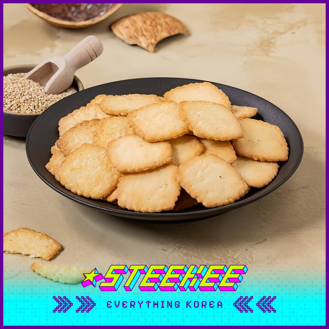 No Brand Sweet Sesame Coconut Flavored Thin Cracker Snack 216g Set of 6 by Steekee Korea 4154