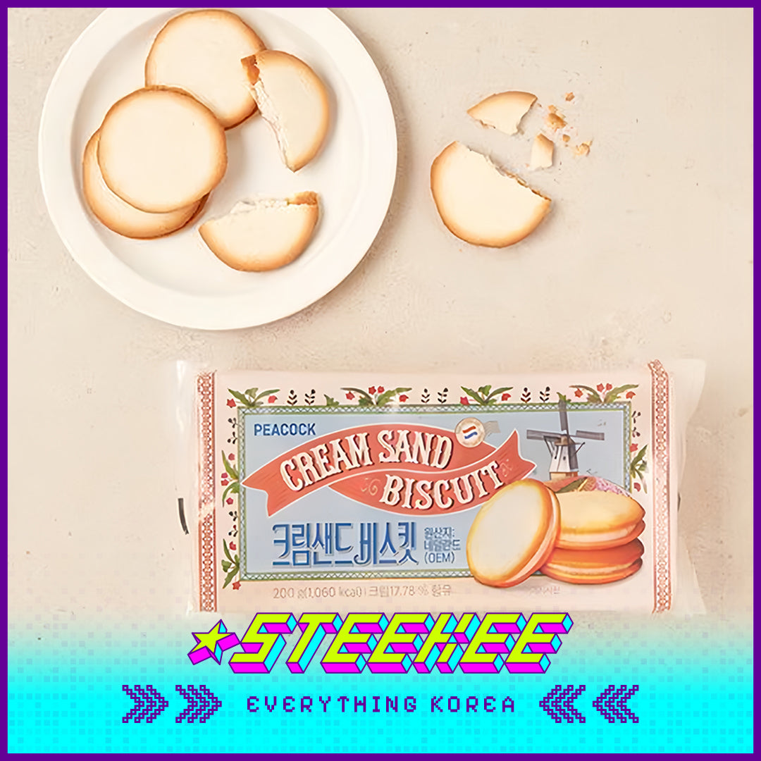 PEACOCK Cream Sandwich Soft Biscuits 200g by Steekee Korea 4161