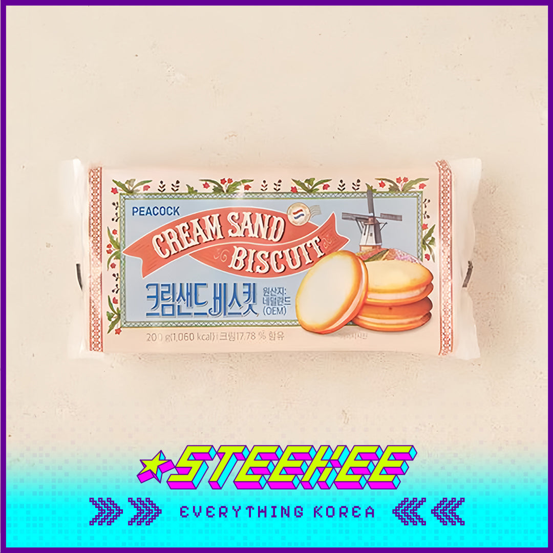 PEACOCK Cream Sandwich Soft Biscuits 200g by Steekee Korea 4161