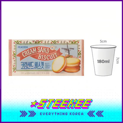 PEACOCK Cream Sandwich Soft Biscuits 200g by Steekee Korea 4161